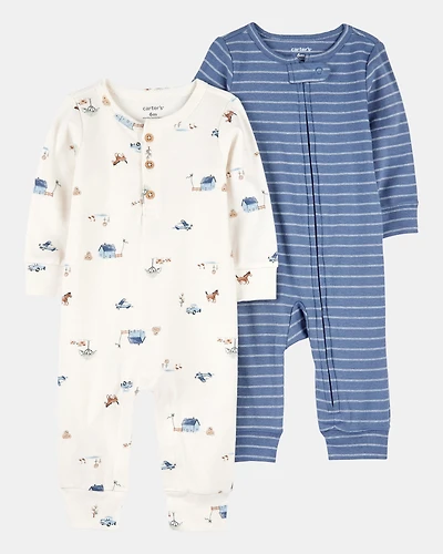 Baby 2-Pack Zip-Up Jumpsuits