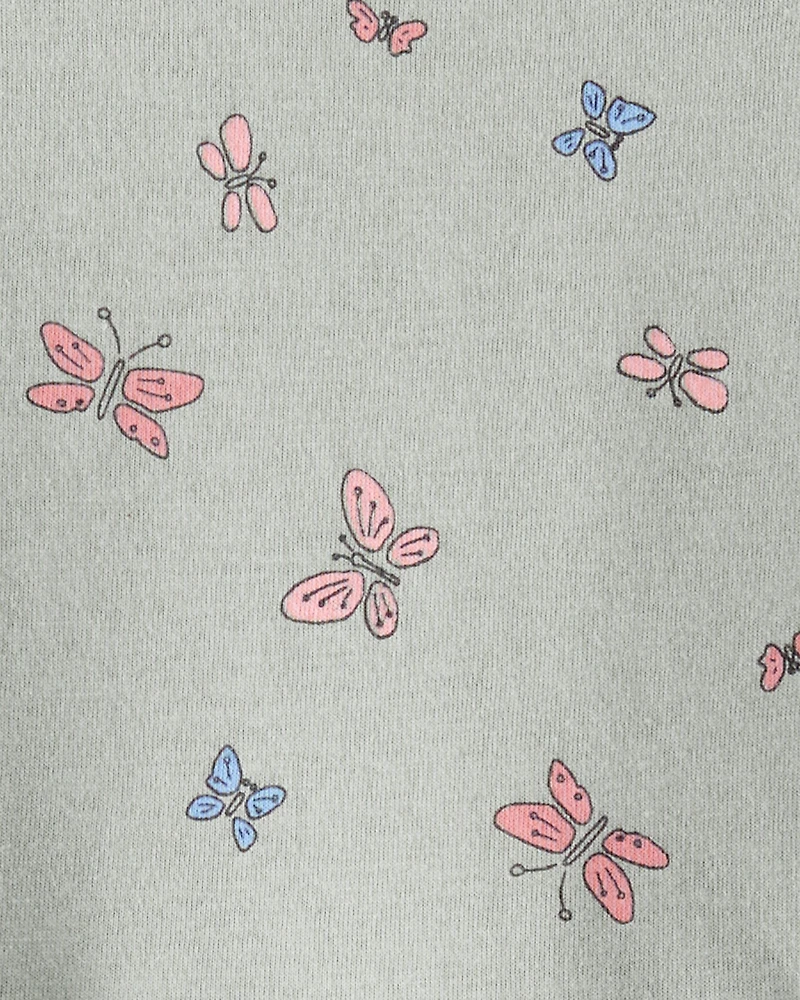 Toddler Girl Butterfly Long-Sleeve Knit Dress - Green