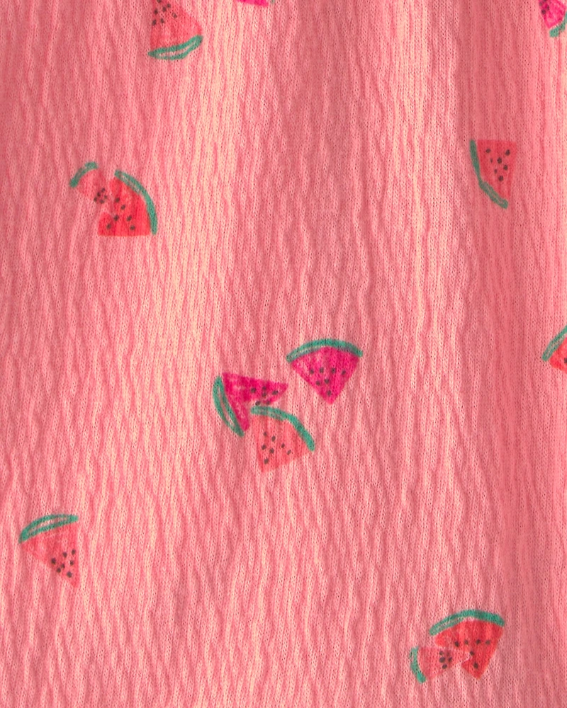 Toddler Girl Ruffle-Trim Watermelon Shorts - Pink