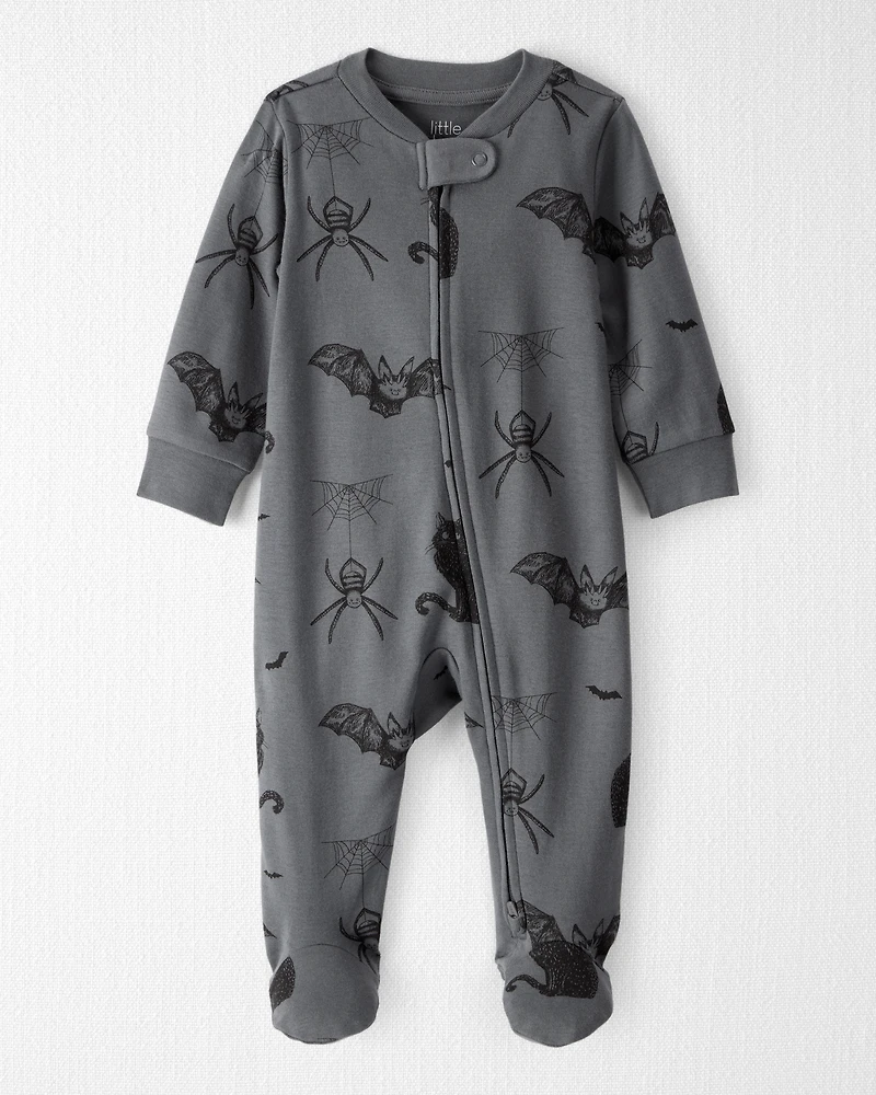 Baby Organic Cotton Sleep & Play Pyjamas Spooky Creatures Print