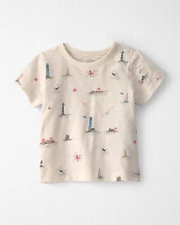 Baby 2-Piece Organic Cotton Shortall Set Coastal Vacation