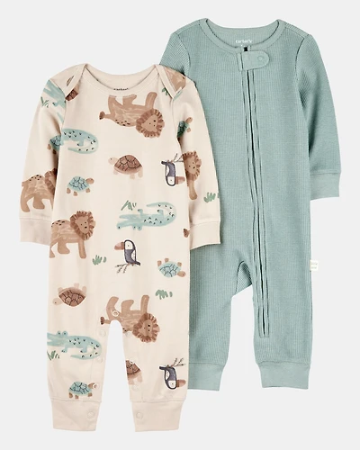 Baby 2-Pack Zip-Up Jumpsuits