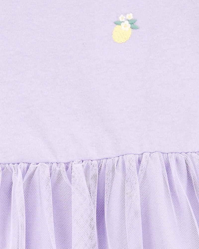 Kid 2-Piece Lemon Tulle Top & Legging Set - Purple