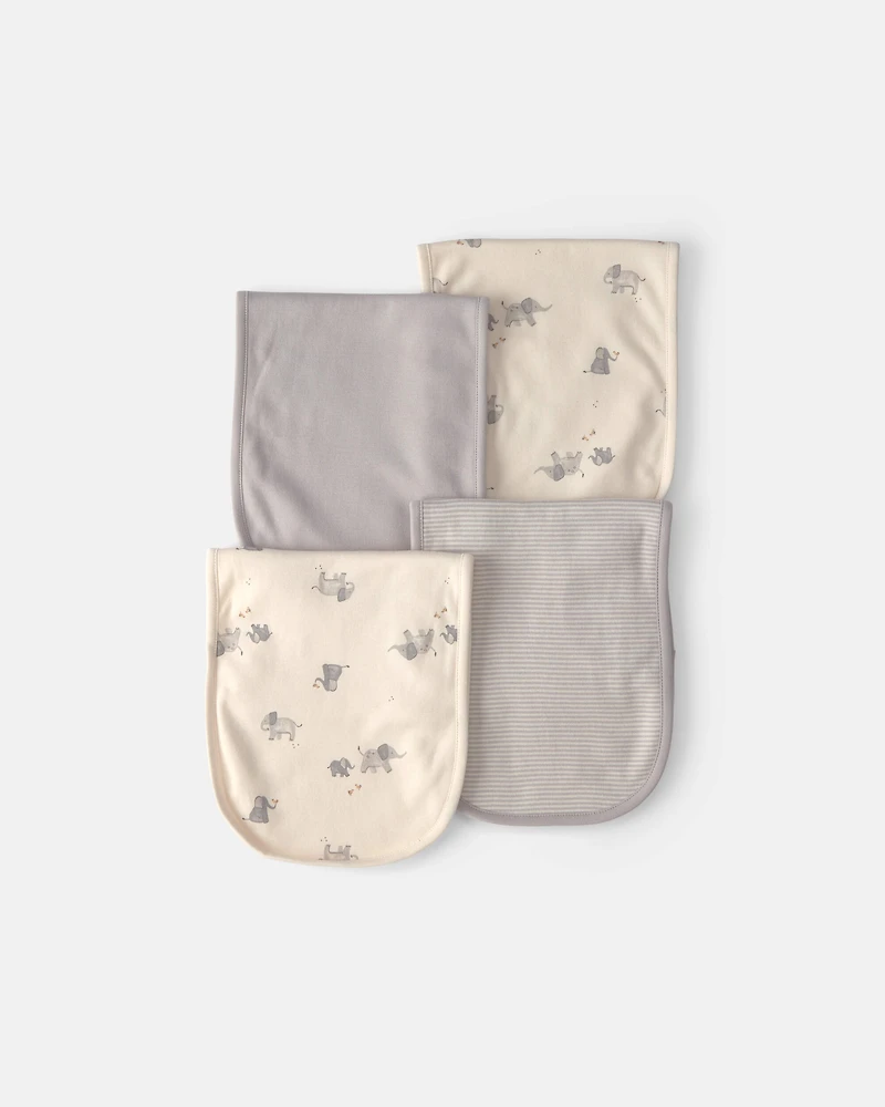 Baby 4-Pack Elephant Burp Cloths