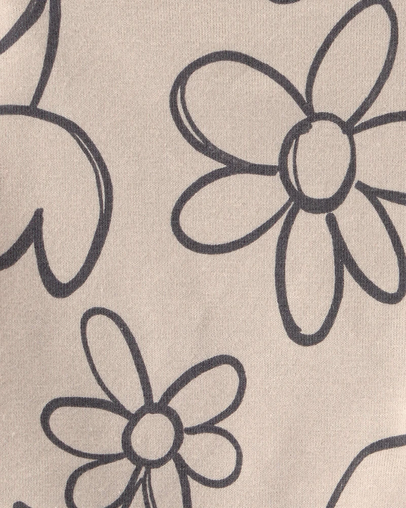 Toddler Girl Floral Ladybug Bike Shorts - Brown