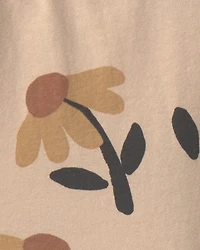 Toddler Girl Floral Long-Sleeve Dress - Tan