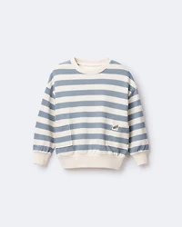 Toddler 'Hey!' Striped Otter Sweatshirt™ with Pockets - Blue/Cream