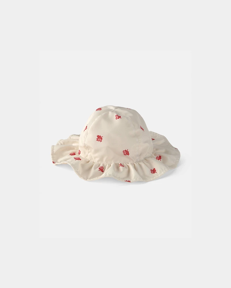 Baby Girl Canada Day Sunhat -White