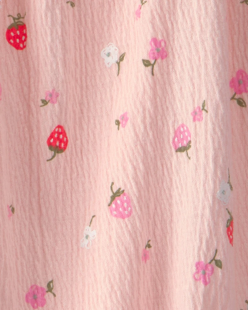 Baby Girl 2-Piece Strawberry Short-Sleeve Top & Skort Set - Pink
