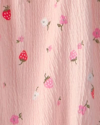 Baby Girl 2-Piece Strawberry Short-Sleeve Top & Skort Set - Pink