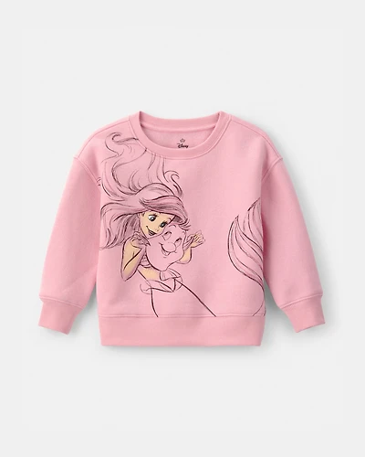 Toddler Girl Disney© Ariel Fleece Pullover Sweatshirt - Pink