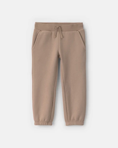 Toddler Girl Fleece Joggers – Brown