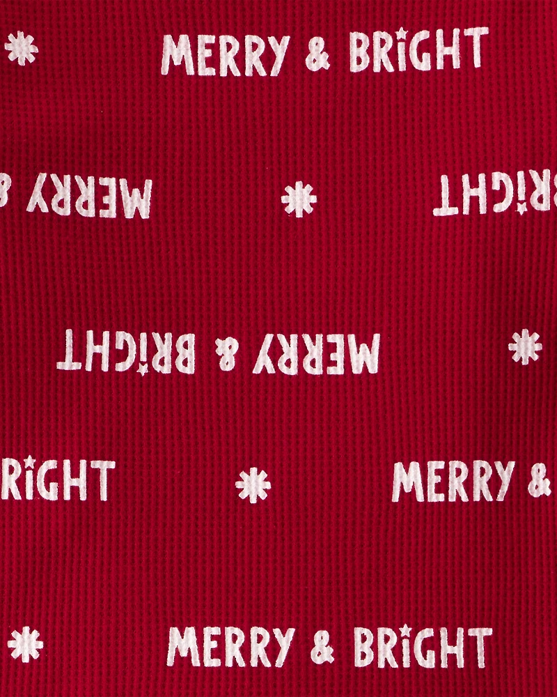 Toddler Merry & Bright Christmas Cotton Long-Sleeve 2-Piece Pyjamas - Red