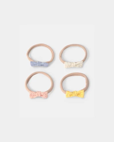 Baby Girl 4-Pack Headbands - Orange/Blue/Cream