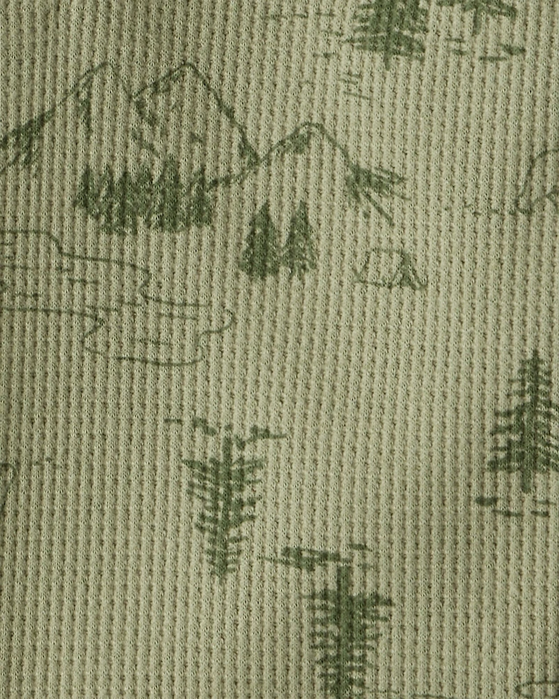 Baby Boy 2-Piece Mountain Thermal Bodysuit & Pant Set - Green