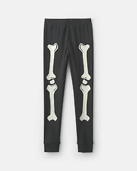 Kids 2-Piece Halloween Skeleton 100% Cotton Snug Fit Pyjama Set - Black
