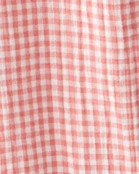 Kid Organic Cotton Gauze Gingham Jumpsuit