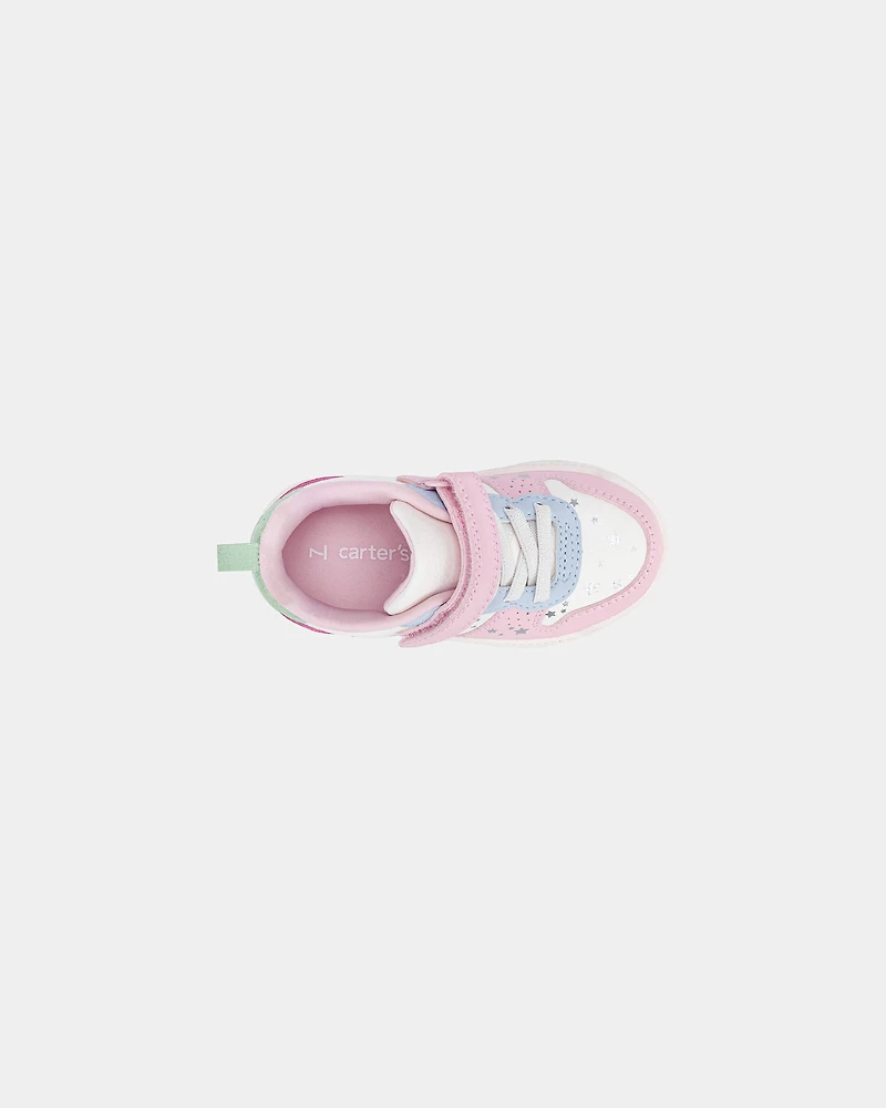 Toddler Girl Colour Block Casual Sneakers - Pink/White