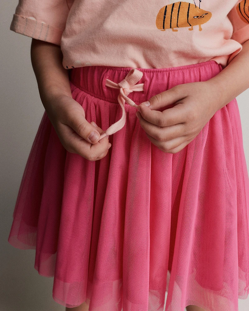 Toddler Girl Avenue Twirl™ Mini Skirt with Tulle - Hot Pink
