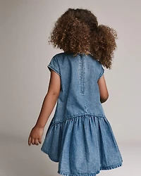 Toddler Girl Asymmetrical Drop-Waist Dress Chambray
