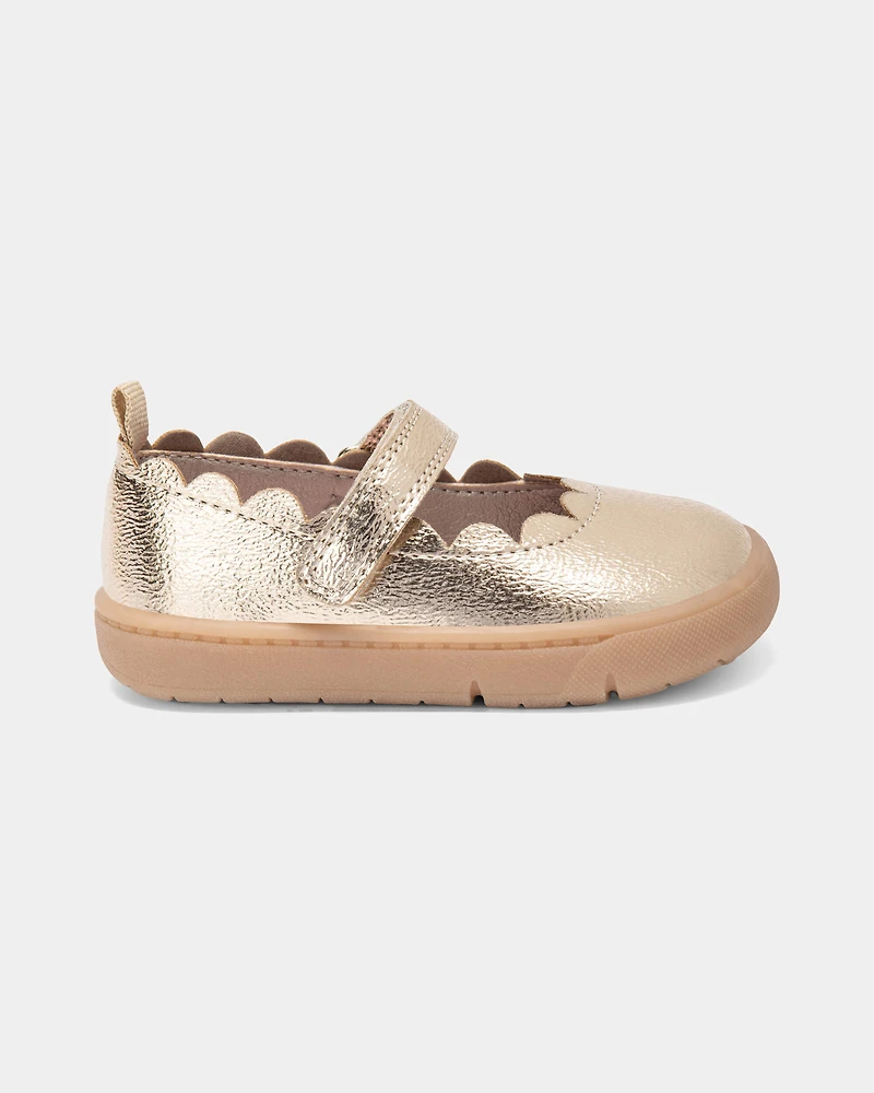 Baby Girl Every Step® First Walker Shiny Dress Shoes - Gold