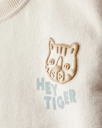 Baby Boy Hey Tiger' French Terry Sweatshirt & Pant Set - Blue/Cream