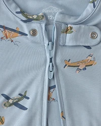 Baby Boy 2-Pack PurelySoft™ Vintage Plane Rompers - Blue