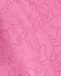 Girls Butterfly Long-Sleeve Peplum Top - Pink