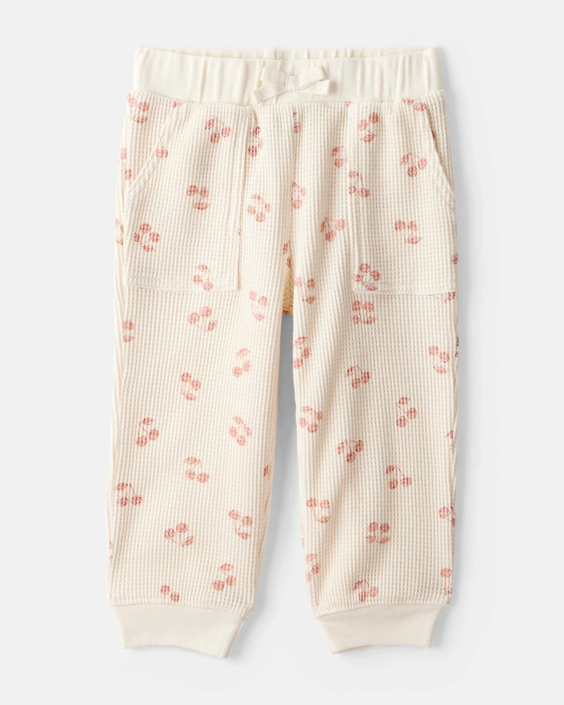 Baby Girl 2-Piece Cherry Fruit Print Long-Sleeve Tee & Pant Set - Ivory