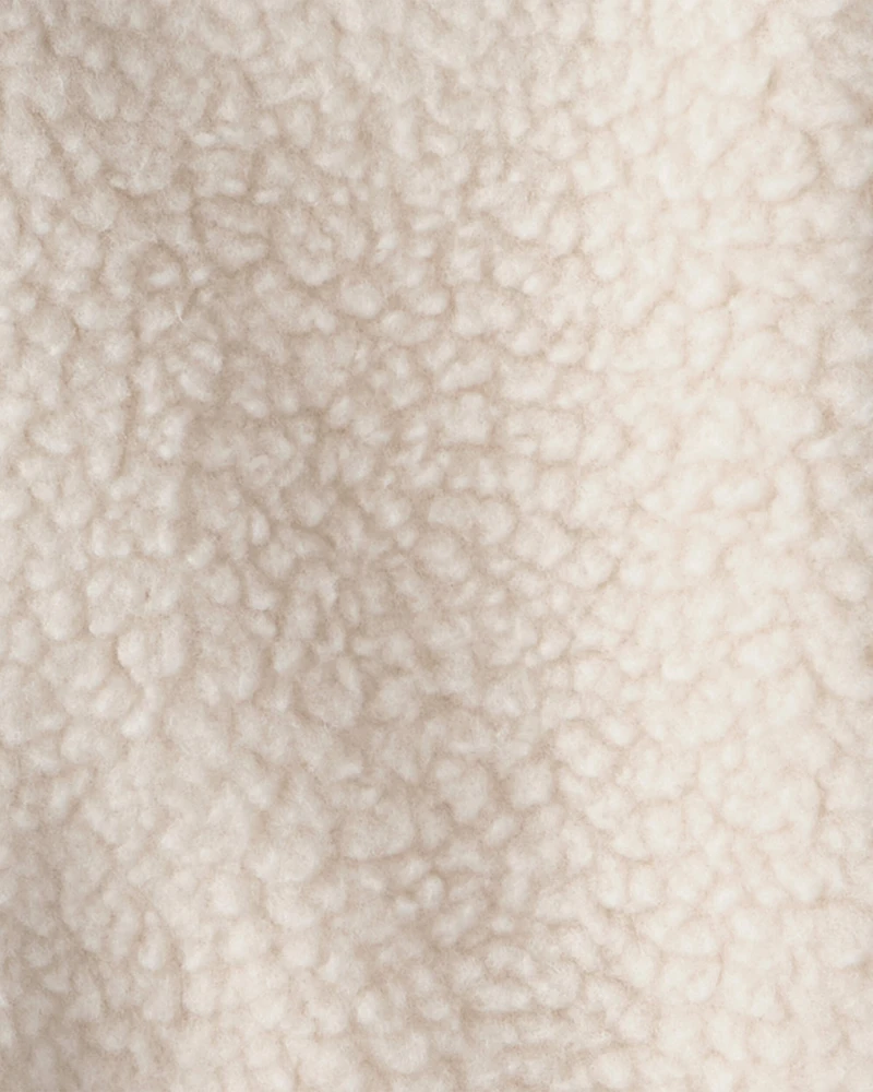 Baby Boy Colour Block Fleece Zip-Up Jumpsuit - Cream/Blue