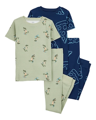 Kid 4-Piece Alligator Cotton Pyjamas