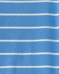 Toddler Boy PB&J Striped 100% Cotton Short-Sleeve Snug Fit 4-Piece Pyjama Set - Blue/Brown