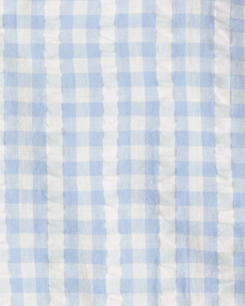 Girls Seersucker Dress Made with Organic Cotton