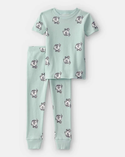 Toddler Soccer 100% Cotton Short-Sleeve Snug Fit 2-Piece pyjama Set - Green