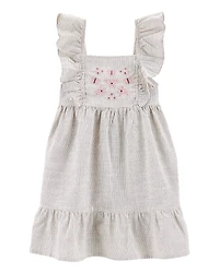 Toddler Girl Striped Flutter-Sleeve Dress
