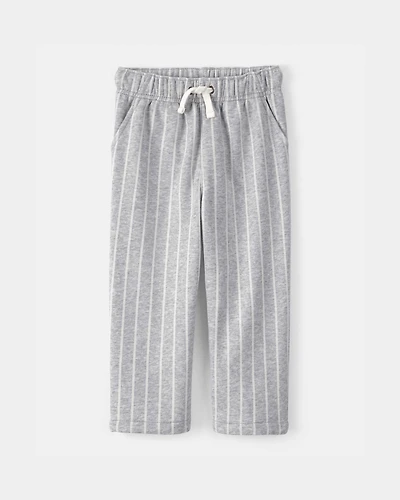 Toddler Striped French Terry Pants - Grey/White