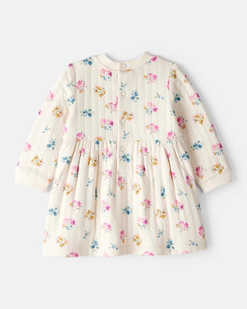 Baby Girl Floral Dress - Ivory