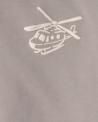 Baby Boy Helicopter French Terry Sweatshirt & Pant Set - Grey