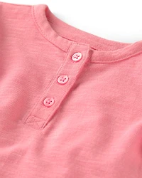 Baby Girl Short-Sleeve Romper Pink