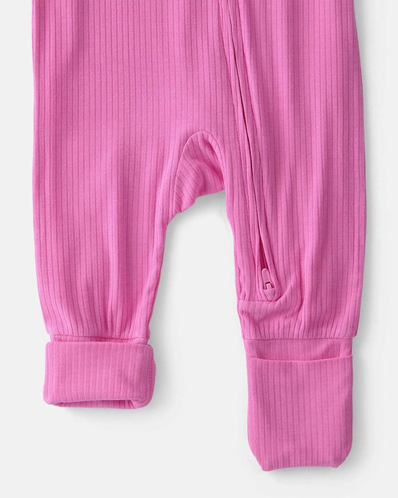 Baby Girl PurelySoft 2-Way Zip Snug Fit Sleeper - Pink