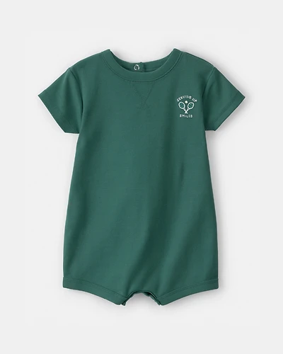 Baby Tennis Short-Sleeve Romper - Green