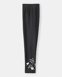Girls Pull-On Stretch Cozy Leggings - Black