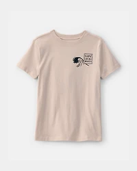Kid Octopus Surf Graphic Tee - Tan