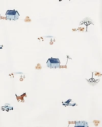 Baby 3-Piece Barn Print Little Cardigan Set