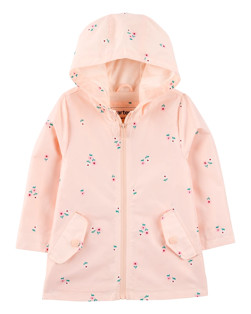 Toddler Floral Rain Jacket - Pink