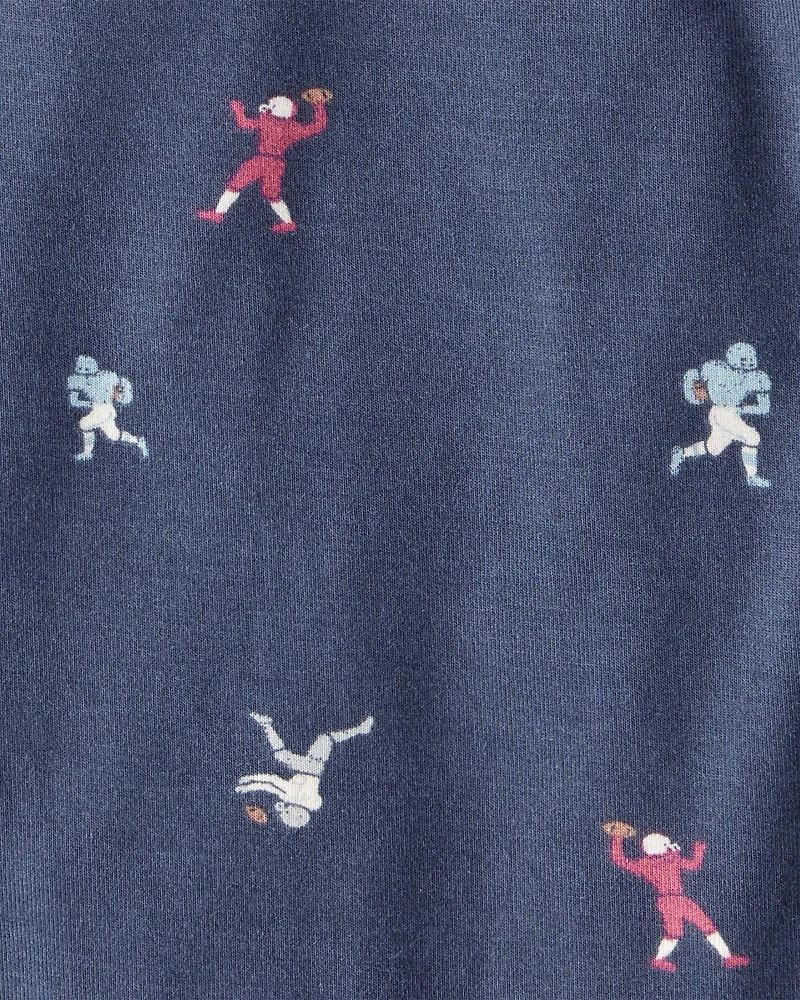Baby Boy 2-Piece Football Print PurelySoft Long-Sleeve Multipack Bodysuits - Navy/Grey