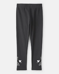 Girls Pull-On Stretch Cozy Leggings - Black