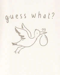 Baby Pregnancy Announcement Cotton Short-Sleeve Graphic Bodysuit - White