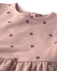 Baby Girl Organic Cotton French Terry Dress Apples