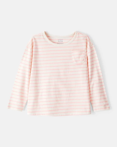 Toddler Girl Striped Long-Sleeve Top - Pink